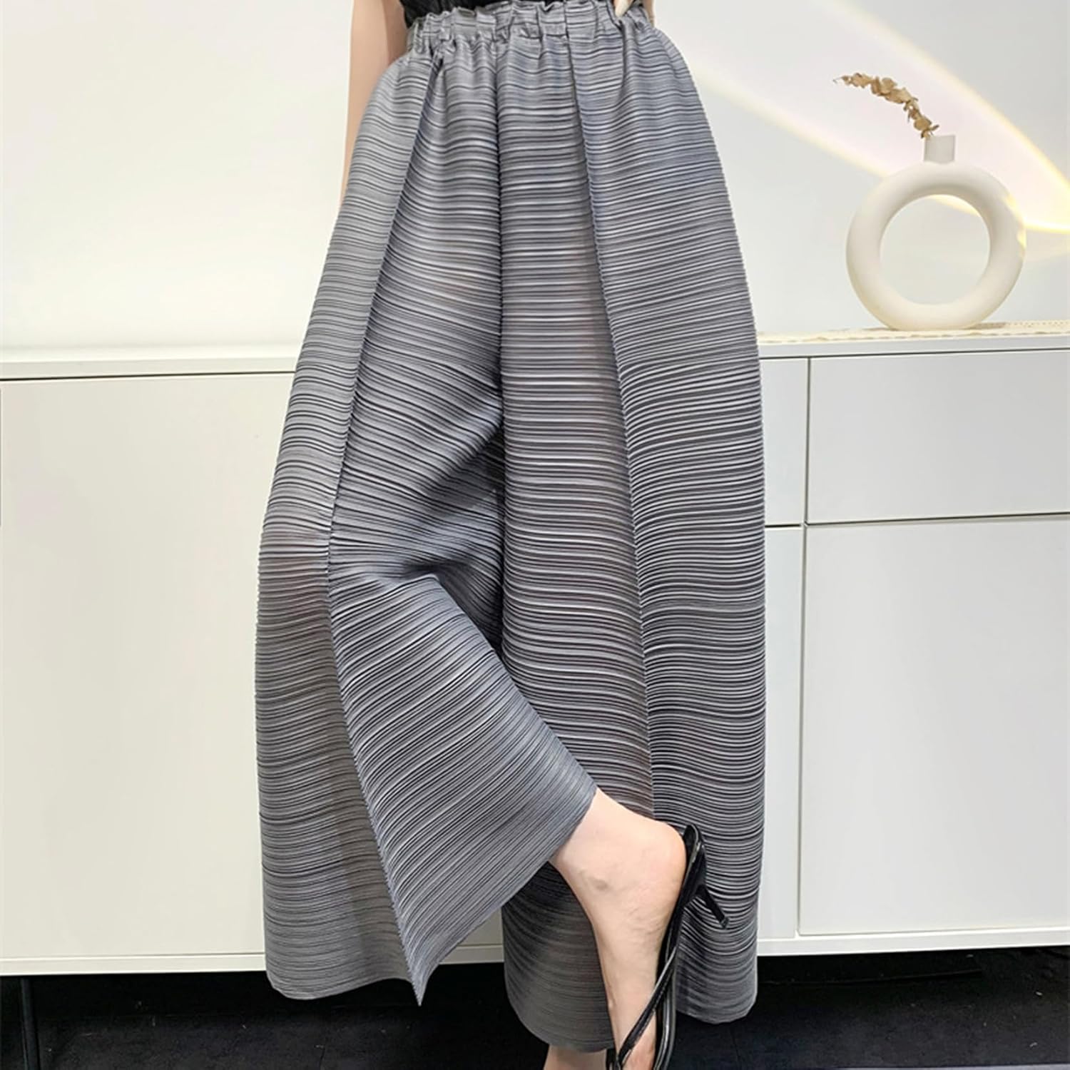 美品 ドゥロワー キュロットスカート ガウチョ コットン シルク ウエストゴム 美品 ドゥロワー キュロットスカート ガウチョ コットン シルク